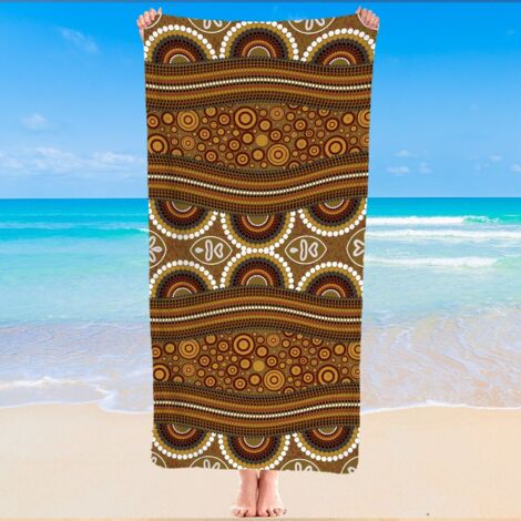 Serviette de plage en microfibre, imprimé bohème chic, anti-sable