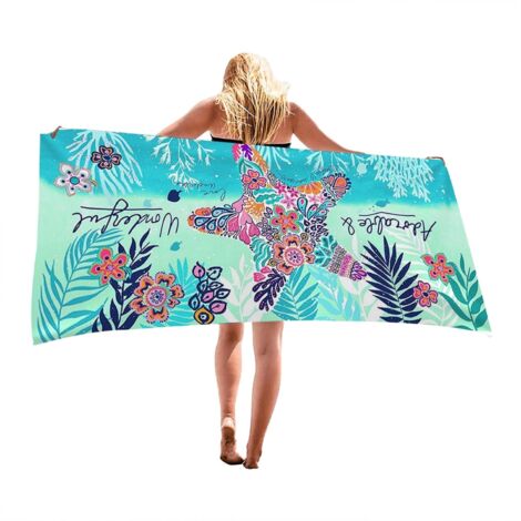 Serviette de plage en microfibre, sans sable, à séchage rapide, légère, pour voyage, 30 cm