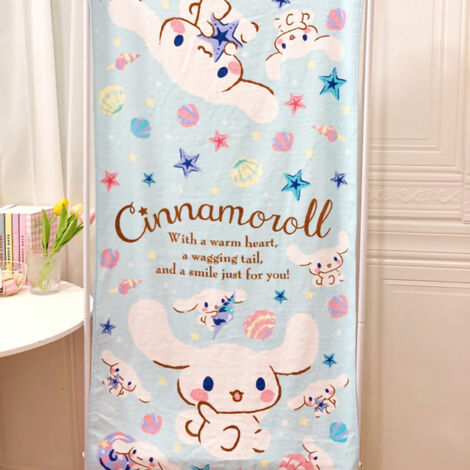 Serviette de Plage Enfant avec Imprimé Chien Blanc - Douce et Grand Modèle 120x60cm pour Bébé