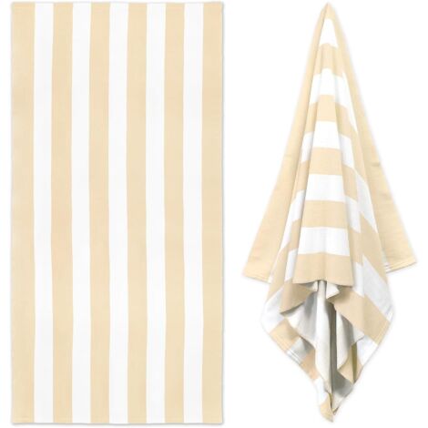Serviette de plage extra-large, 90 x 180 cm, beige,