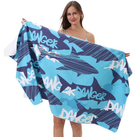Serviette de plage imprimée, idéale pour la natation, la course à pied et le sport, avec séchage rapide.