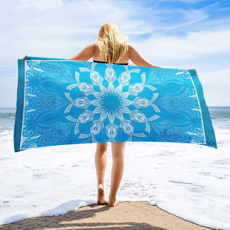 Serviette de plage légère et fine en microfibre, séchage rapide : compacte, anti-sable, absorbante, imperméable au sable