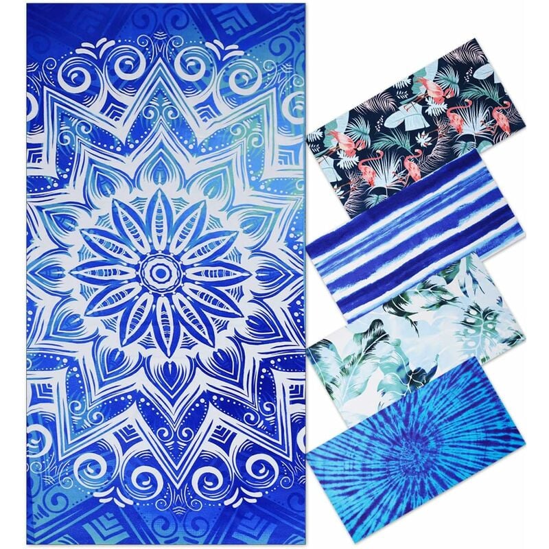 Serviette de Plage Microfibre Anti Sable Homme Femme - xxl Drap de Plage Adulte, Serviette Piscine de Bain, Couverture de Plage pour Natation Sport,