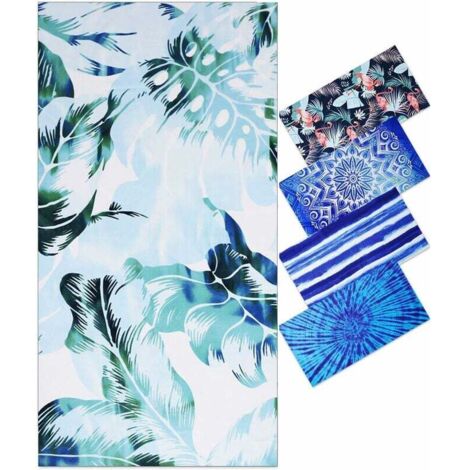 Serviette de Plage Microfibre Anti Sable Homme Femme - XXL Drap de Plage Adulte, Serviette Piscine de Bain, Geante Couverture de Plage pour Natation Sport, Super Absorbant, 180x90 cm, Paume