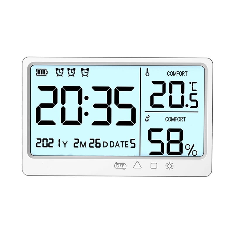 Thermomètre et hygromètre multifonctions avec rétroéclairage, thermomètre et hygromètre numérique de haute précision, thermomètre et hygromètre