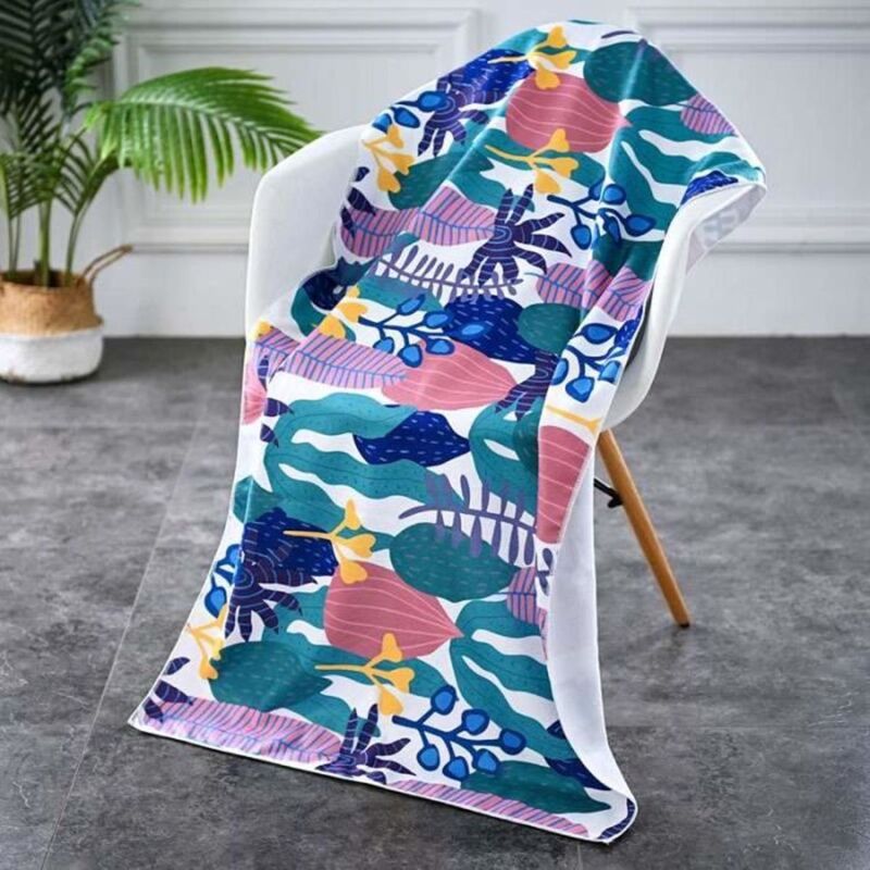 Serviette De Plage - - Microfibre Imprimée - Séchage Rapide Et Douce - 70 X 150 Cm