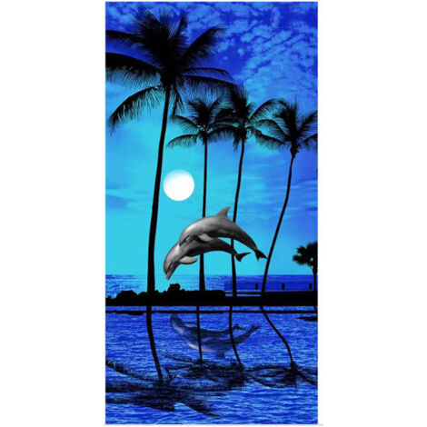 Serviette de Plage Microfibre Imprimée Séchage Rapide Large Taille, Serviette de Baignoire, Lot de 1