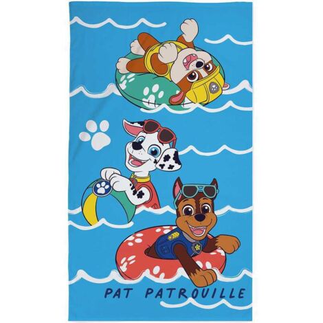Serviette de plage PAT PATROUILLE 100% coton velours 70 x 120 cm Bleu Enfant