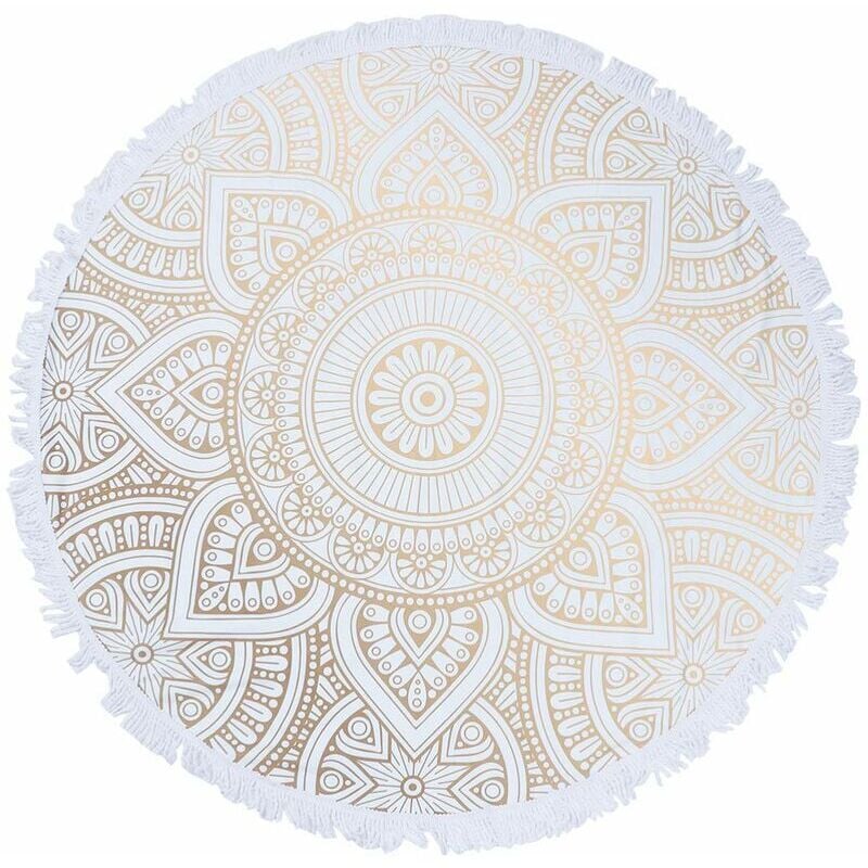Serviette de plage ronde à séchage rapide, serviette de plage Mandala modèle abstrait, tapis de yoga, serviette de douche, serviette de bain - Tigrezy