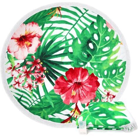Serviette De Plage Ronde Tapisserie avec Frange Mandala Épaisse Coton Ultra-épais Tapis Mat Yoga Hippie Beach Ete Cadeau