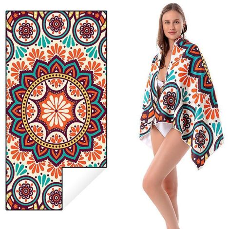 serviette De Plage Schage Rapide En Microfibre Nano Avec Sac De Transport, Serviette D'impression, Serviette Sans Sable, Serviette Super Absorban
