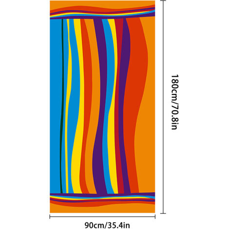 Serviette de plage, serviette de plage en fibres ultra-fines et absorbantes, serviette imprimée, tapis de plage