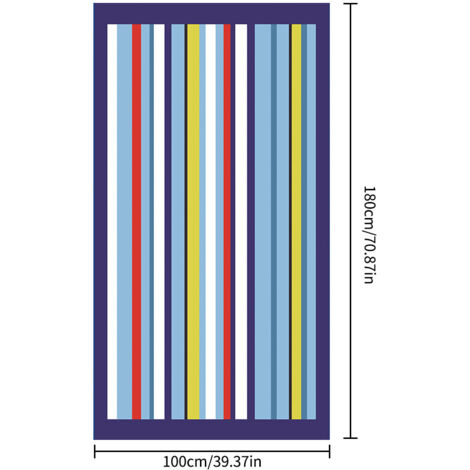 Serviette de plage, serviette de plage en fibres ultra-fines et absorbantes, serviette imprimée, tapis de plage