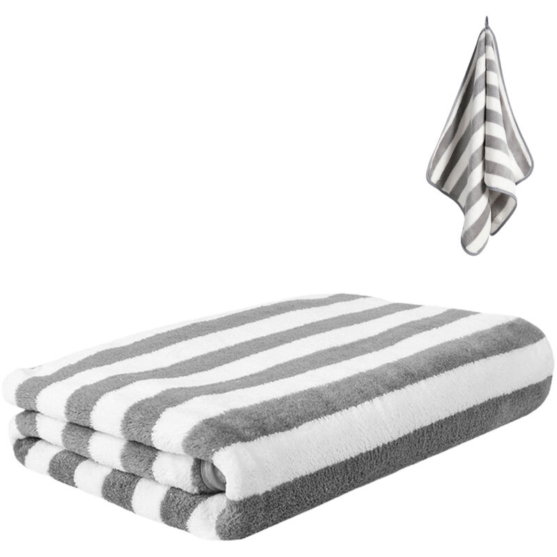 Serviette de Plage - Serviette Grande Taille Absorbante 140x70cm en Microfibre - 270g pour Adulte, Voyage, Spa