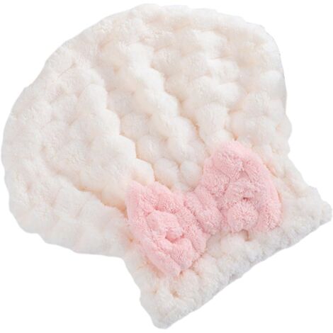 Serviette de séchage en polaire épaisse douce et absorbante avec fermeture élastique pour garder les cheveux au sec et