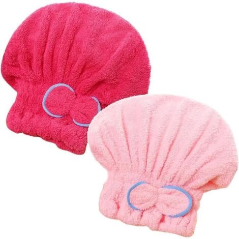 Serviette de séchage pour cheveux - Microfibres - 2 pièces - Super absorbante - Douce - Prévention des frisottis