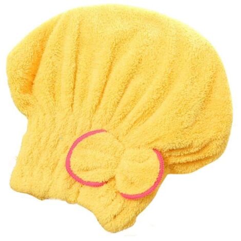 Serviette de séchage pour cheveux - Non spécifié - 1PC - Microfibre - Jaune - Super absorbante