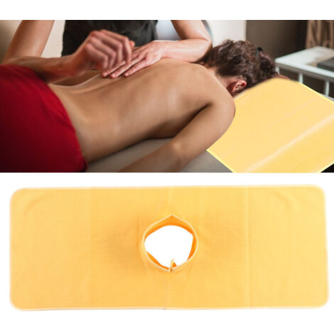 Serviette de Soin Visage Réutilisable 35x90cm pour Spa et Massage - Jaune