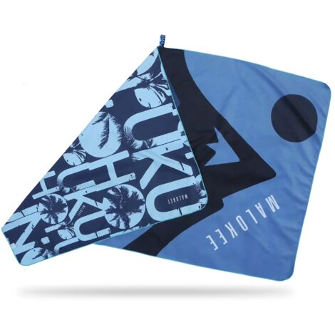 Serviette de sport en microfibre, bleue, séchage rapide, 100 cm x 50 cm