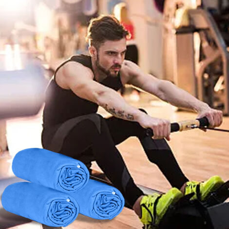 Serviette de Sport Rapide Éponge Bleue Douce Portabilité Respirante pour Gym Sports Outdoor