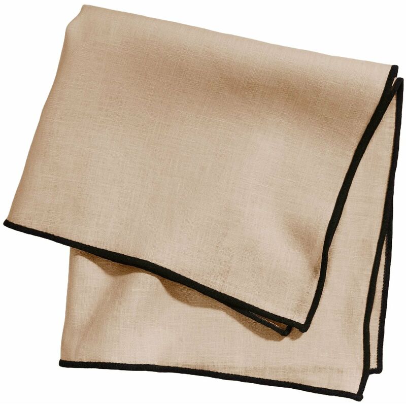 serviette de table 45x45 cm madura sable et bourdon noir - carlina - sable et bourdon noir