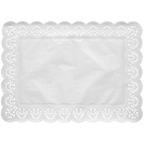 Serviette de table rectangulaire 53 x 32 cm blanche, lot de 100, Papstar