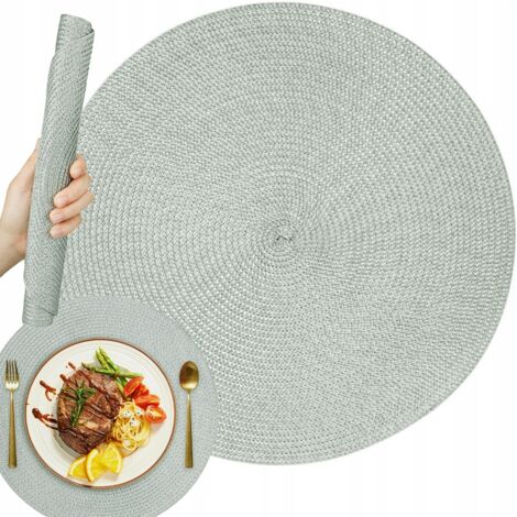Serviette de table ronde argentée (300) GABA