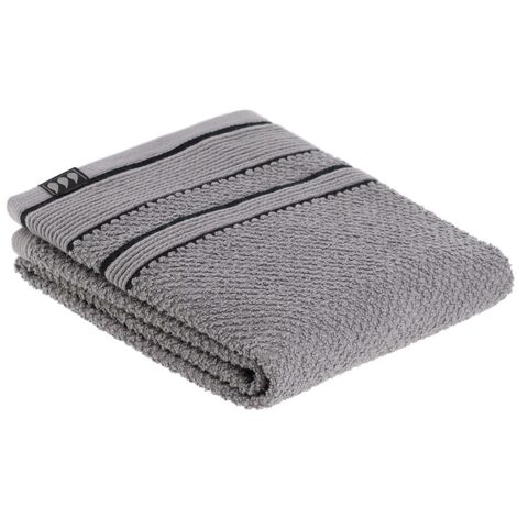 Serviette de toilette 100% Coton bicolore Gris et Noir 50 x 90 cm - TENDANCE