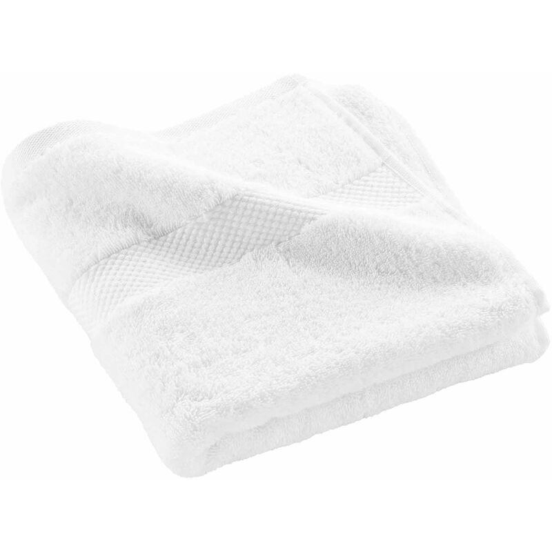 1001kdo - serviette de toilette 50 x 90 cm elegante blanc