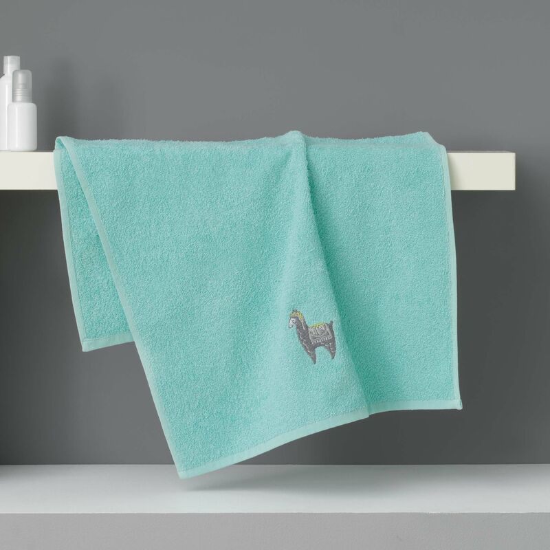 1001kdo - serviette de toilette 50 x 90 cm lama vert