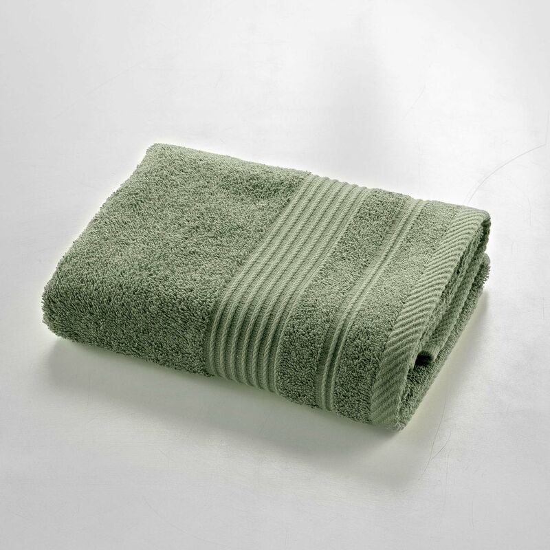1001kdo - serviette de toilette 50 x 90 cm tendresse kaki