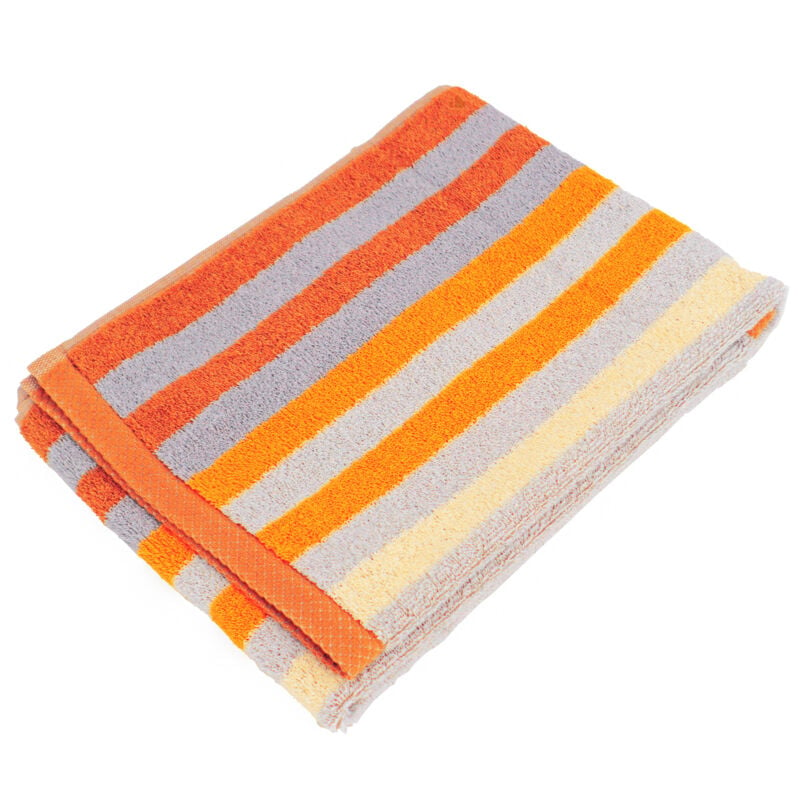 linnea - serviette de toilette 50x100 pure stripes - orange butane