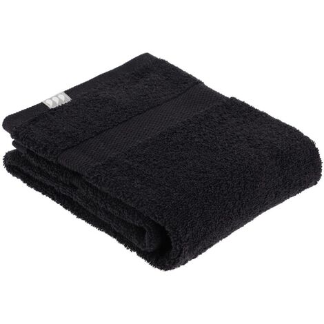 Serviette de toilette 50x90 cm 100% coton - noir - Tendance