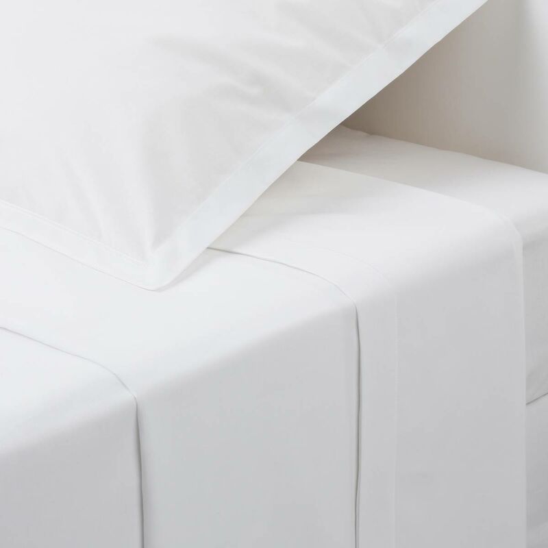 Drap plat Carina en coton blanc 240x290cm Atmosphera créateur d'intérieur