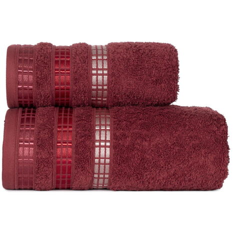 Serviette de toilette 70x140 bordeaux luxe Marquisette