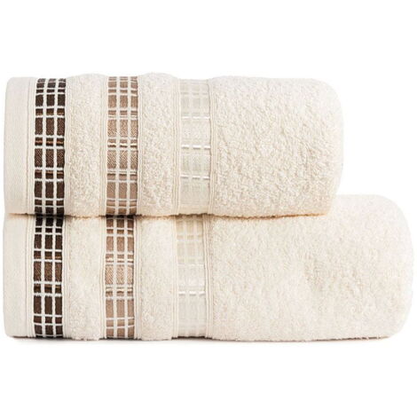 Serviette de toilette 70x140 crème luxe Marquisette