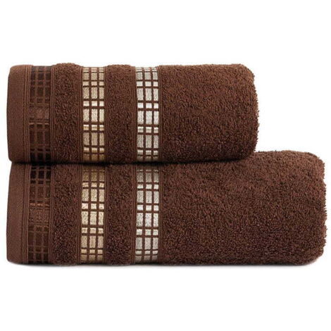 Serviette de toilette 70x140 marron luxe Marquisette
