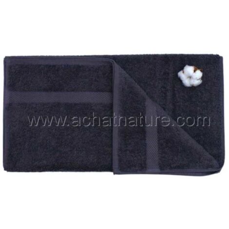 Serviette de toilette coton bio coloris gris foncé