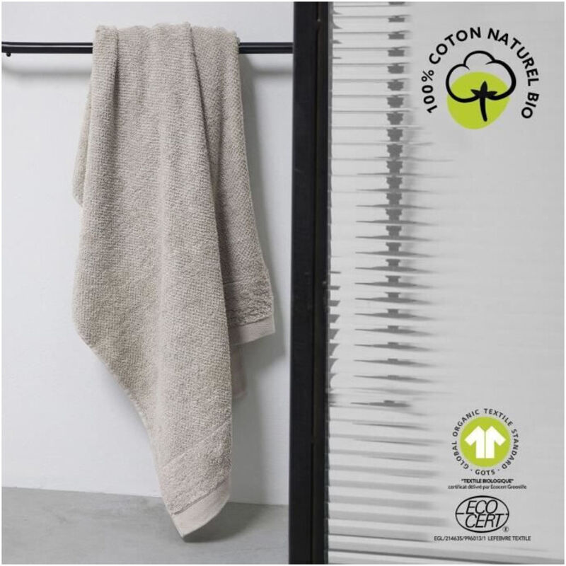 Serviette de toilette organic coton bio 450 g/m² 50x90 Beige