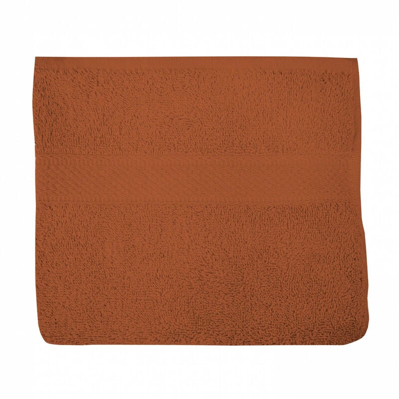 serviette de toilette en coton 500gr/m2 50x90 cm lagune terra, par soleil d'ocre - orange