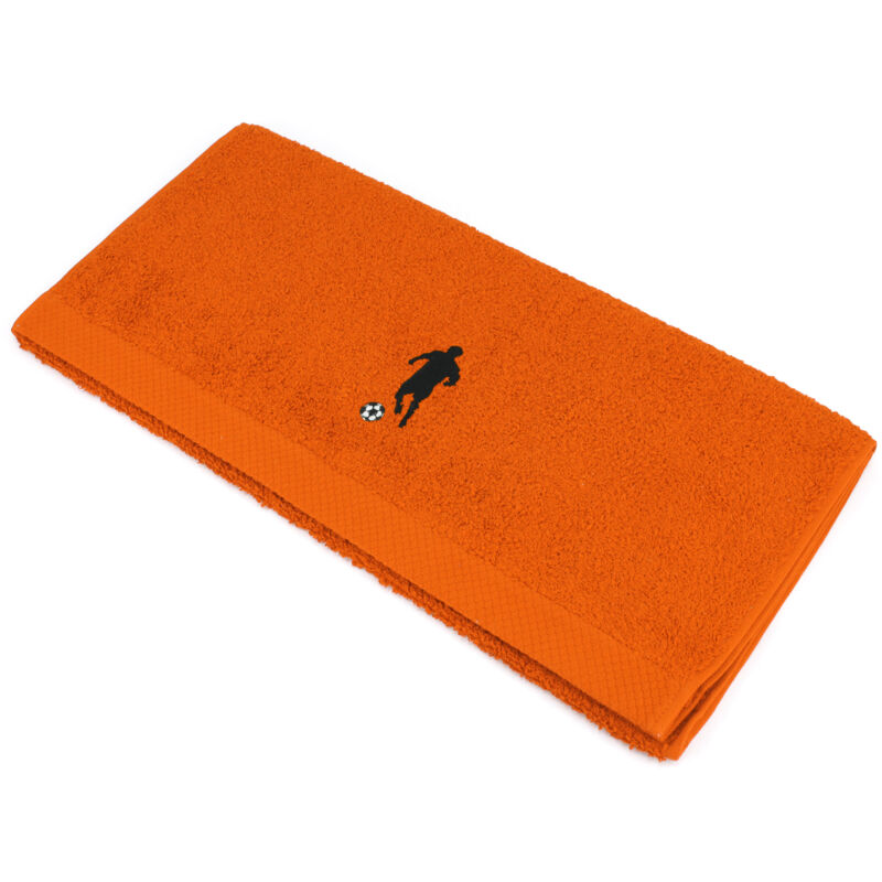 linnea - serviette de toilette pure football - orange butane