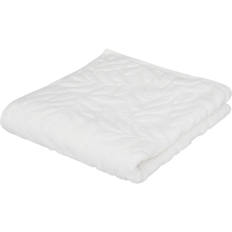 1001kdo - serviette de toilette tencel 50 x 90 cm ciselle blanc