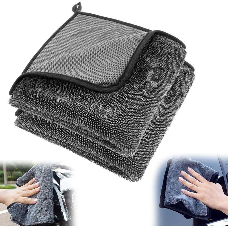Serviette de voiture en microfibre épaisse tissée 90 x 60 cm - Chiffons en microfibre