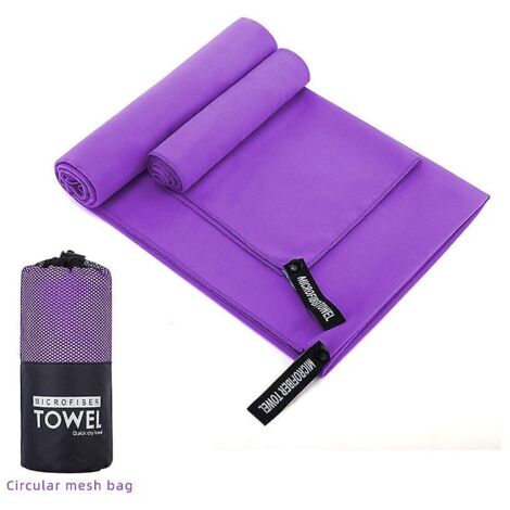 Serviette de voyage ultralégère en microfibre - Serviette de sport à séchage rapide - Design compact disponible en trois couleurs (violet)