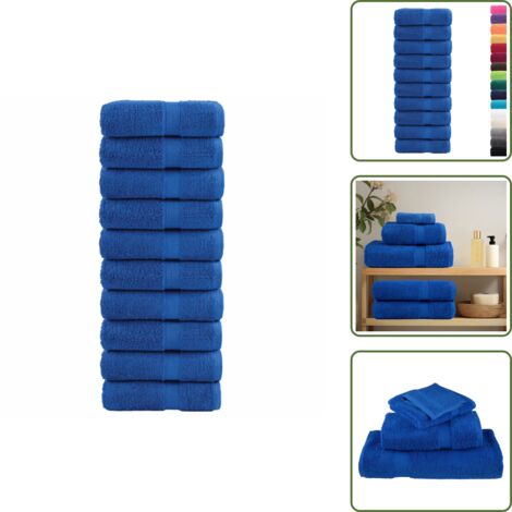 Serviette d'entraînement - vidaXL Serviettes d'invité de qualité supérieure SOLUND 10 pcs bleu - Serviette de cuisine