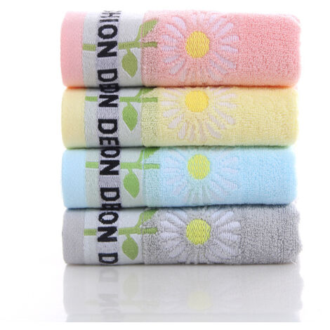 Serviette en coton pour adulte, douce, épaisse et absorbante, pour le visage, brodée, pour le bain, les mains, le visage, la salle de sport et le spa (lot de 4).