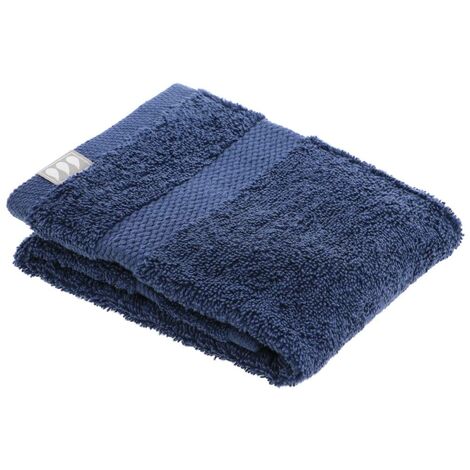 Serviette invite 30x50 cm 100% coton - bleu marine - Tendance