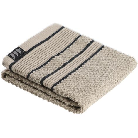 Serviette invite 30x50 cm 100% coton - ficelle/noir - Tendance