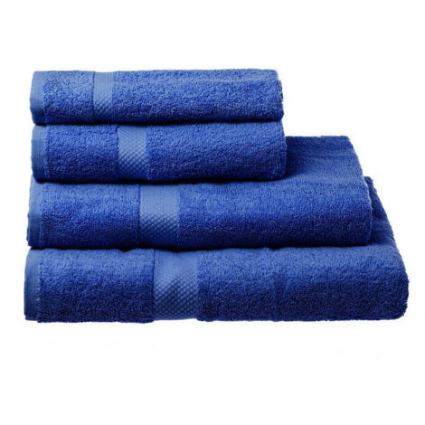 Serviette invité / essuie-mains 100% coton bleu foncé - 30x50cm