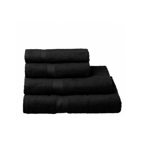 Serviette Invité / Essuie-mains 100% Coton Noir - 30x50cm - Noir